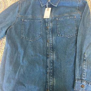 Jean shirt with split back